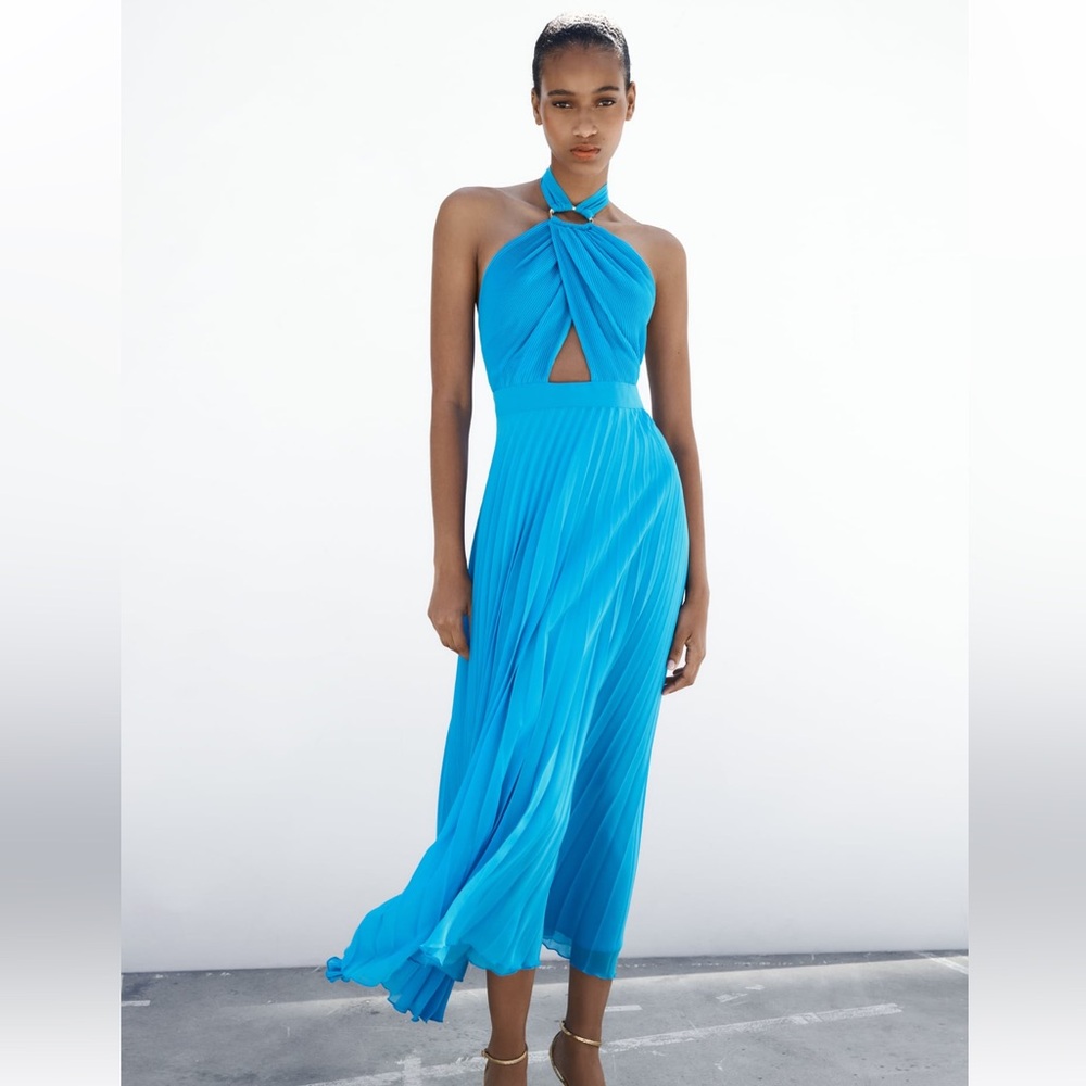 Zara Pleated Slip Dress